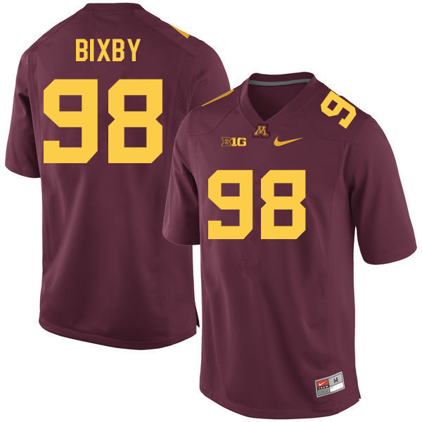 Men #98 Trey Bixby Minnesota Golden Gophers College Football Jerseys Sale-Maroon